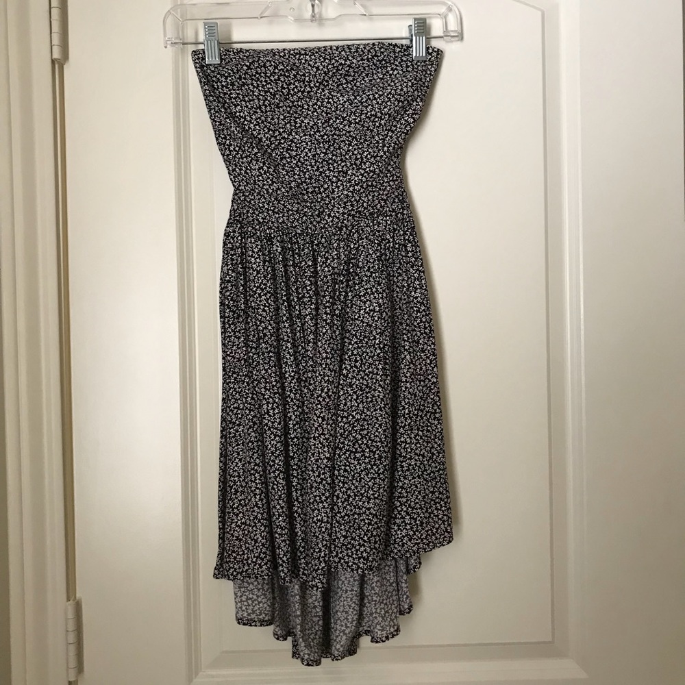 Strapless black and white sundress